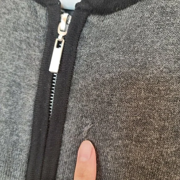 Carolyn Taylor Sweater Women Small Gray Full Zip Casual Work Everyday Basic - Picture 3 of 12